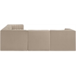 Meridian Furniture Rummi Beige Velvet Performance Fabric 6pc. Modular Sectional