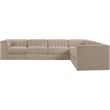 Meridian Furniture Rummi Beige Velvet Performance Fabric 6pc. Modular Sectional