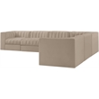 Meridian Furniture Rummi Beige Velvet Performance Fabric 6pc. Modular Sectional