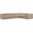 Meridian Furniture Rummi Beige Velvet Performance Fabric 6pc. Modular Sectional