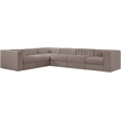 Meridian Furniture Rummi Taupe Velvet Performance Fabric 6pc. Modular Sectional
