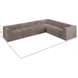 Meridian Furniture Rummi Taupe Velvet Performance Fabric 6pc. Modular Sectional