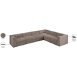 Meridian Furniture Rummi Taupe Velvet Performance Fabric 6pc. Modular Sectional
