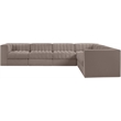 Meridian Furniture Rummi Taupe Velvet Performance Fabric 6pc. Modular Sectional