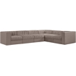 Meridian Furniture Rummi Taupe Velvet Performance Fabric 6pc. Modular Sectional