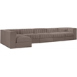 Meridian Furniture Rummi Taupe Velvet Performance Fabric 6pc. Modular Sectional