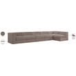 Meridian Furniture Rummi Taupe Velvet Performance Fabric 6pc. Modular Sectional