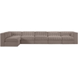 Meridian Furniture Rummi Taupe Velvet Performance Fabric 6pc. Modular Sectional