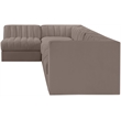 Meridian Furniture Rummi Taupe Velvet Performance Fabric 6pc. Modular Sectional