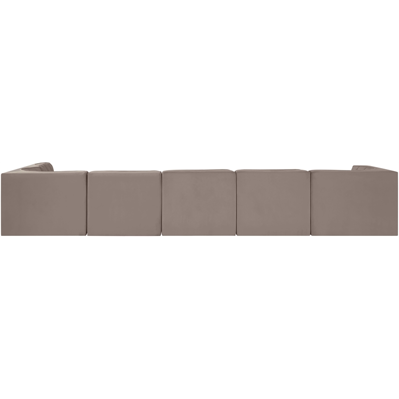 Meridian Furniture Rummi Taupe Velvet Performance Fabric 6pc. Modular Sectional