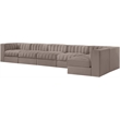 Meridian Furniture Rummi Taupe Velvet Performance Fabric 6pc. Modular Sectional