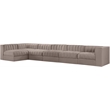 Meridian Furniture Rummi Taupe Velvet Performance Fabric 6pc. Modular Sectional