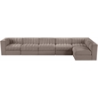 Meridian Furniture Rummi Taupe Velvet Performance Fabric 6pc. Modular Sectional