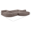 Meridian Furniture Rummi Taupe Velvet Performance Fabric 6pc. Modular Sectional