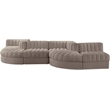 Meridian Furniture Rummi Taupe Velvet Performance Fabric 6pc. Modular Sectional