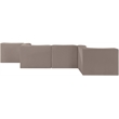 Meridian Furniture Rummi Taupe Velvet Performance Fabric 6pc. Modular Sectional