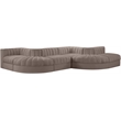 Meridian Furniture Rummi Taupe Velvet Performance Fabric 6pc. Modular Sectional
