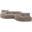 Meridian Furniture Rummi Taupe Velvet Performance Fabric 6pc. Modular Sectional