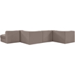 Meridian Furniture Rummi Taupe Velvet Performance Fabric 6pc. Modular Sectional