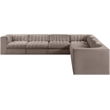 Meridian Furniture Rummi Taupe Velvet Performance Fabric 7pc. Modular Sectional