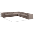Meridian Furniture Rummi Taupe Velvet Performance Fabric 7pc. Modular Sectional
