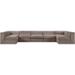 Meridian Furniture Rummi Taupe Velvet Performance Fabric 7pc. Modular Sectional