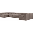 Meridian Furniture Rummi Taupe Velvet Performance Fabric 7pc. Modular Sectional