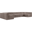 Meridian Furniture Rummi Taupe Velvet Performance Fabric 7pc. Modular Sectional