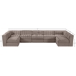 Meridian Furniture Rummi Taupe Velvet Performance Fabric 7pc. Modular Sectional