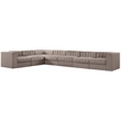 Meridian Furniture Rummi Taupe Velvet Performance Fabric 7pc. Modular Sectional