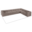 Meridian Furniture Rummi Taupe Velvet Performance Fabric 7pc. Modular Sectional