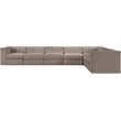 Meridian Furniture Rummi Taupe Velvet Performance Fabric 7pc. Modular Sectional