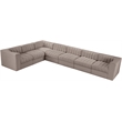 Meridian Furniture Rummi Taupe Velvet Performance Fabric 7pc. Modular Sectional