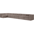 Meridian Furniture Rummi Taupe Velvet Performance Fabric 7pc. Modular Sectional