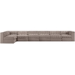 Meridian Furniture Rummi Taupe Velvet Performance Fabric 7pc. Modular Sectional