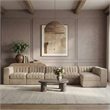 Meridian Furniture Rummi Beige Velvet Performance Fabric 6pc. Modular Sectional