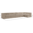 Meridian Furniture Rummi Beige Velvet Performance Fabric 6pc. Modular Sectional