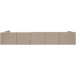 Meridian Furniture Rummi Beige Velvet Performance Fabric 6pc. Modular Sectional