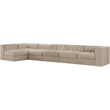 Meridian Furniture Rummi Beige Velvet Performance Fabric 6pc. Modular Sectional