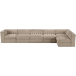 Meridian Furniture Rummi Beige Velvet Performance Fabric 6pc. Modular Sectional