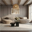 Meridian Furniture Rummi Beige Velvet Performance Fabric 6pc. Modular Sectional