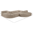 Meridian Furniture Rummi Beige Velvet Performance Fabric 6pc. Modular Sectional