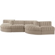 Meridian Furniture Rummi Beige Velvet Performance Fabric 6pc. Modular Sectional