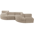Meridian Furniture Rummi Beige Velvet Performance Fabric 6pc. Modular Sectional