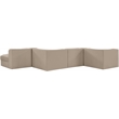 Meridian Furniture Rummi Beige Velvet Performance Fabric 6pc. Modular Sectional