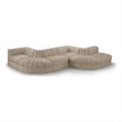 Meridian Furniture Rummi Beige Velvet Performance Fabric 6pc. Modular Sectional