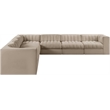 Meridian Furniture Rummi Beige Velvet Performance Fabric 7pc. Modular Sectional