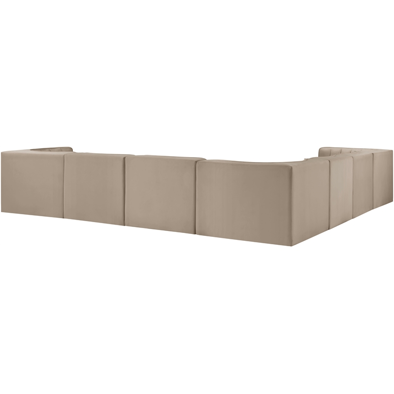 Meridian Furniture Rummi Beige Velvet Performance Fabric 7pc. Modular Sectional