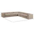 Meridian Furniture Rummi Beige Velvet Performance Fabric 7pc. Modular Sectional