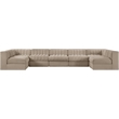 Meridian Furniture Rummi Beige Velvet Performance Fabric 7pc. Modular Sectional